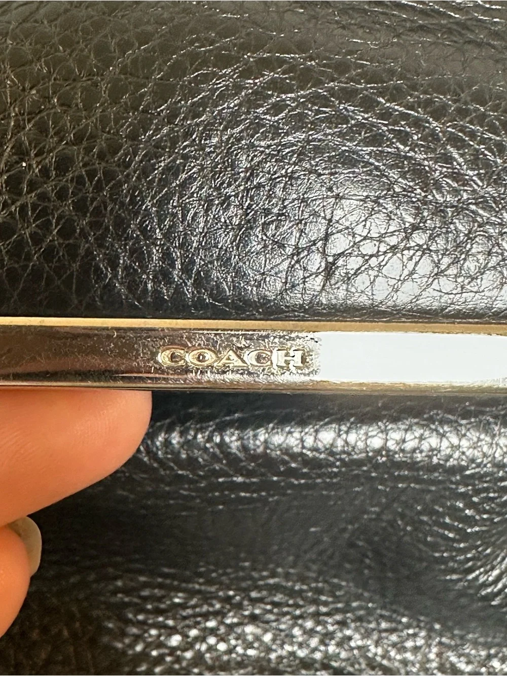 COACH Madison Embossed Leather Georgie Shoulder Crossbody Black Bag